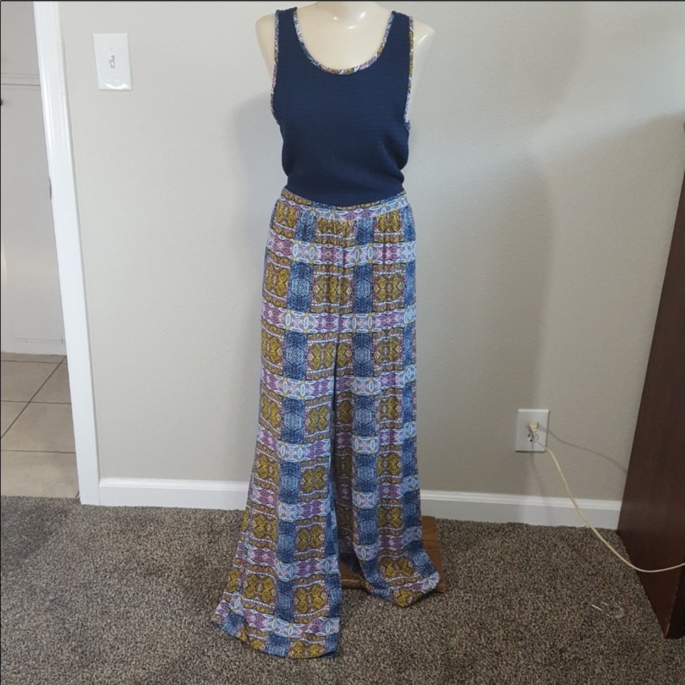Xhilaration Jumpsuit Elastic Tank Top Tie Back M